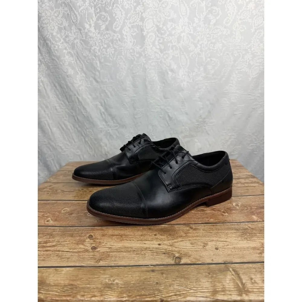 Rockport Men’s Black Leather Cap Toe Oxford Dress Shoes Size 13